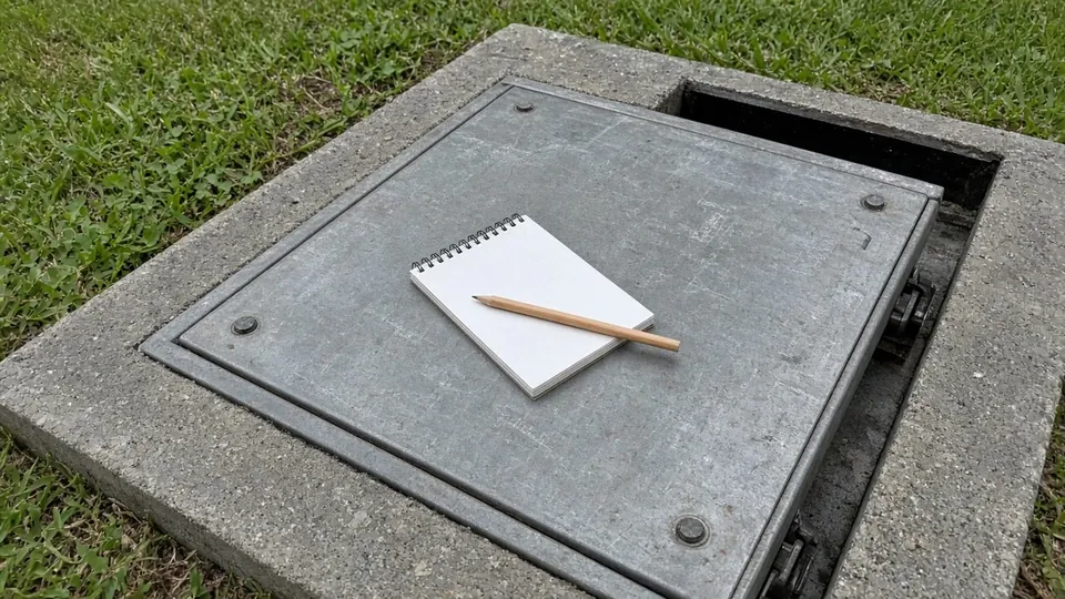 Example photo of a storm shelter cost planning worksheet on a kitchen table